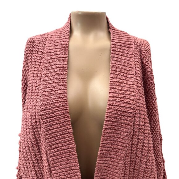 Madewell Bobble Open‎ Front Pocket Cardigan Sweater Dusty Rose Pink Women XS - Picture 12 of 12